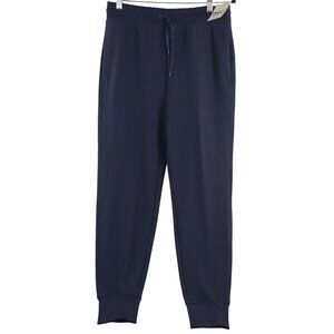 NWT DSG Women's So Soft Ottoman Jogger Pants Navy Drawstring Ribbed Texture Sz M